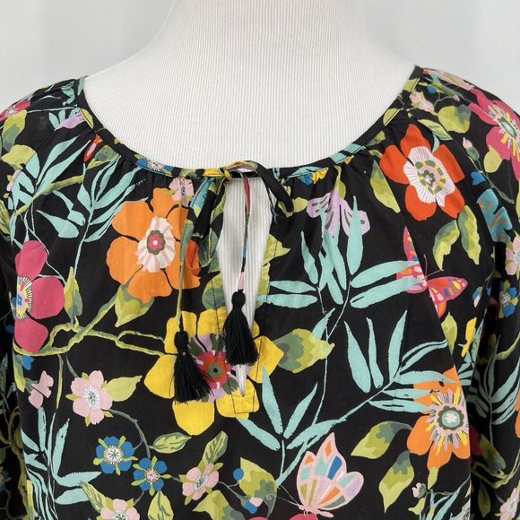 J.Crew Summer Beach Floral Butterfly Dress Size Medium Keyhole Neck - Picture 1 of 8